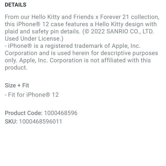 NIB hello kitty iPhone 12/12 pro case - Picture 6 of 9